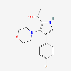 molecular formula C16H17BrN2O2 B12902541 1-[4-(4-Bromophenyl)-3-(morpholin-4-yl)-1H-pyrrol-2-yl]ethan-1-one CAS No. 142847-08-3