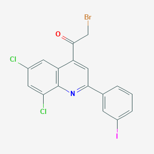 molecular formula C17H9BrCl2INO B12902549 2-Bromo-1-[6,8-dichloro-2-(3-iodophenyl)quinolin-4-yl]ethanone CAS No. 29240-68-4