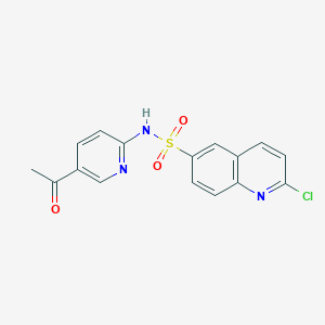 N-(5-acetylpyridin-2-yl)-2-chloroquinoline-6-sulfonamide