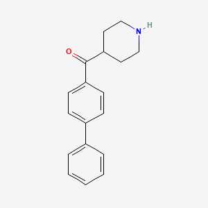molecular formula C18H19NO B1290260 Biphenyl-4-yl-piperidin-4-yl-methanone CAS No. 42060-83-3