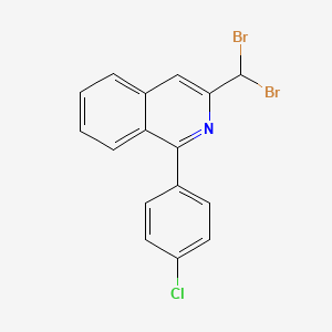 molecular formula C16H10Br2ClN B12902662 1-(4-Chlorophenyl)-3-(dibromomethyl)isoquinoline CAS No. 89242-42-2