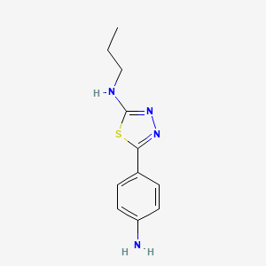 molecular formula C11H14N4S B12902677 1,3,4-Thiadiazol-2-amine, 5-(4-aminophenyl)-N-propyl- CAS No. 106346-54-7