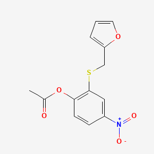 2-((Furan-2-ylmethyl)thio)-4-nitrophenyl acetate