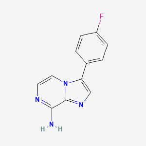 molecular formula C12H9FN4 B12902696 Imidazo[1,2-a]pyrazin-8-amine, 3-(4-fluorophenyl)- CAS No. 787590-74-3