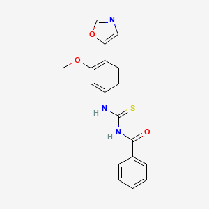 N-((3-methoxy-4-(oxazol-5-yl)phenyl)carbamothioyl)benzamide