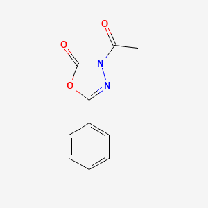 molecular formula C10H8N2O3 B12902735 1,3,4-oxadiazol-2(3H)-one, 3-acetyl-5-phenyl- CAS No. 43147-30-4