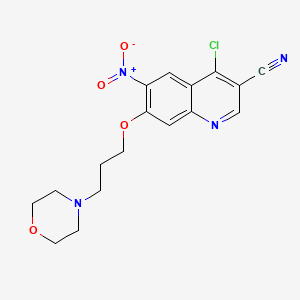 4-Chloro-7-[3-(morpholin-4-yl)propoxy]-6-nitroquinoline-3-carbonitrile