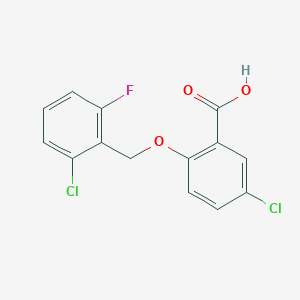 molecular formula C14H9Cl2FO3 B1290298 5-Chloro-2-[(2-chloro-6-fluorobenzyl)oxy]-benzoic acid CAS No. 938141-34-5