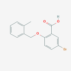 molecular formula C15H13BrO3 B1290300 5-Bromo-2-[(2-methylbenzyl)oxy]benzoic acid CAS No. 938153-97-0