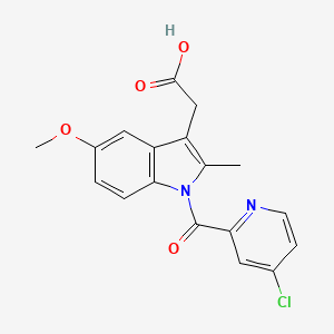 molecular formula C18H15ClN2O4 B12903718 1H-Indole-3-acetic acid, 1-((4-chloro-2-pyridinyl)carbonyl)-5-methoxy-2-methyl- CAS No. 59823-61-9