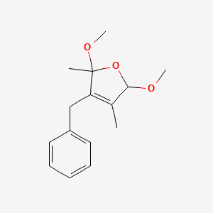 molecular formula C15H20O3 B12903984 3-Benzyl-2,5-dimethoxy-2,4-dimethyl-2,5-dihydrofuran CAS No. 89100-10-7