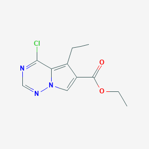 molecular formula C11H12ClN3O2 B1290419 4-氯-5-乙基吡咯并[2,1-f][1,2,4]三嗪-6-甲酸乙酯 CAS No. 310442-94-5