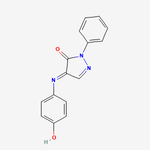 4-[(4-Oxocyclohexa-2,5-dien-1-ylidene)amino]-2-phenyl-1,2-dihydro-3H-pyrazol-3-one