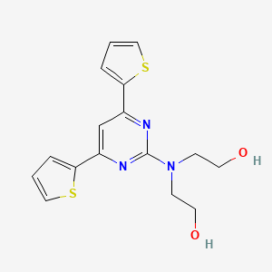 Ethanol, 2,2'-((4,6-di-2-thienyl-2-pyrimidinyl)imino)bis-