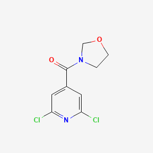 molecular formula C9H8Cl2N2O2 B12904385 Oxazolidine, 3-(2,6-dichloroisonicotinoyl)- CAS No. 57803-45-9