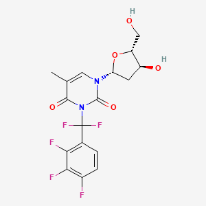 3-(Difluoro(2,3,4-trifluorophenyl)methyl)-1-((2R,4S,5R)-4-hydroxy-5-(hydroxymethyl)tetrahydrofuran-2-yl)-5-methylpyrimidine-2,4(1H,3H)-dione