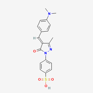 molecular formula C19H19N3O4S B12904396 4-(4-((4-(Dimethylamino)phenyl)methylene)-4,5-dihydro-3-methyl-5-oxo-1H-pyrazol-1-yl)benzenesulphonic acid CAS No. 33981-19-0