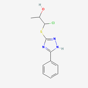 molecular formula C11H12ClN3OS B12904435 1-Chloro-3-((5-phenyl-1H-1,2,4-triazol-3-yl)thio)-2-propanol CAS No. 134399-14-7