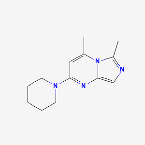 molecular formula C13H18N4 B12904443 4,6-Dimethyl-2-(piperidin-1-yl)imidazo[1,5-a]pyrimidine CAS No. 88875-23-4