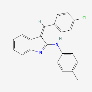 molecular formula C22H17ClN2 B12904450 (3Z)-3-[(4-chlorophenyl)methylidene]-N-(4-methylphenyl)indol-2-amine 