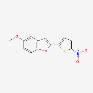 molecular formula C13H9NO4S B12904475 5-Methoxy-2-(5-nitrothiophen-2-yl)-1-benzofuran CAS No. 89266-50-2