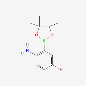molecular formula C12H17BFNO2 B1290477 4-氟-2-(4,4,5,5-四甲基-1,3,2-二氧杂硼环-2-基)苯胺 CAS No. 863578-24-9