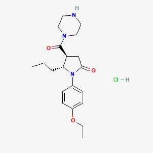 Piperazine, 1-((1-(4-ethoxyphenyl)-5-oxo-2-propyl-3-pyrrolidinyl)carbonyl)-, hydrochloride, trans-