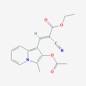 molecular formula C17H16N2O4 B12904948 Ethyl 3-(2-acetoxy-3-methylindolizin-1-yl)-2-cyanoacrylate 