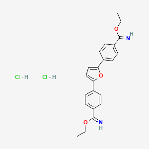 molecular formula C22H24Cl2N2O3 B12905001 Diethyl 4,4'-(furan-2,5-diyl)dibenzimidate dihydrochloride 