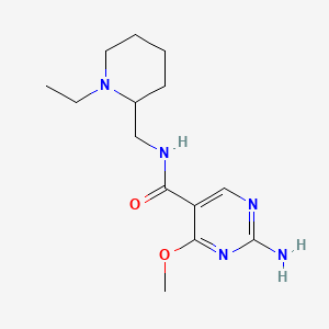 2-Amino-N-((1-ethyl-2-piperidinyl)methyl)-4-methoxy-5-pyrimidinecarboxamide