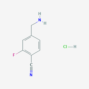 molecular formula C8H8ClFN2 B1290529 4-(Aminomethyl)-2-fluorobenzonitrile hydrochloride CAS No. 1187927-96-3