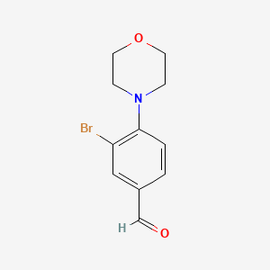 molecular formula C11H12BrNO2 B1290534 3-Bromo-4-morpholinobenzaldehyde CAS No. 263349-24-2