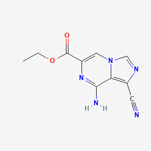 molecular formula C10H9N5O2 B12905395 Ethyl 8-amino-1-cyanoimidazo[1,5-A]pyrazine-6-carboxylate CAS No. 918798-56-8