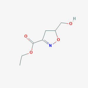 molecular formula C7H11NO4 B1290545 Ethyl 5-(hydroxymethyl)-4,5-dihydro-1,2-oxazole-3-carboxylate CAS No. 147008-07-9