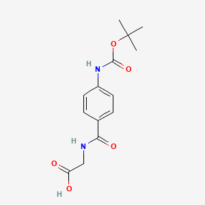 molecular formula C14H18N2O5 B1290549 Boc-4-aminohippuric acid CAS No. 854621-90-2