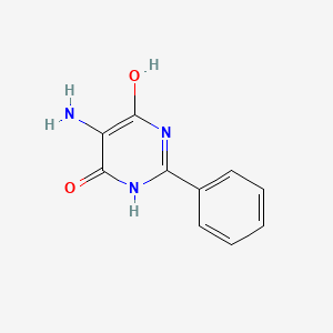 molecular formula C10H9N3O2 B12905602 5-Amino-6-hydroxy-2-phenylpyrimidin-4(3H)-one CAS No. 34906-08-6