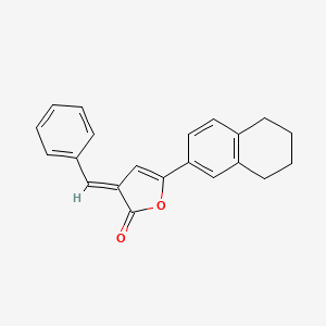 molecular formula C21H18O2 B12905631 (3E)-3-benzylidene-5-(5,6,7,8-tetrahydronaphthalen-2-yl)furan-2-one 