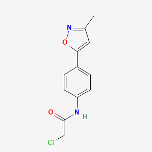 molecular formula C12H11ClN2O2 B12905661 2-Chloro-N-[4-(3-methyl-1,2-oxazol-5-yl)phenyl]acetamide CAS No. 64696-58-8