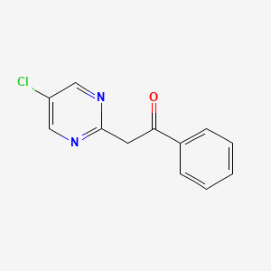 molecular formula C12H9ClN2O B12905667 2-(5-Chloropyrimidin-2-yl)-1-phenylethanone CAS No. 112336-12-6