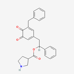 2-(5-Benzyl-3,4-dioxocyclohexa-1,5-dien-1-yl)-1-phenylethyl pyrrolidine-3-carboxylate