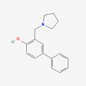 molecular formula C17H19NO B12905718 3-Pyrrolidinomethyl-4-hydroxybiphenyl CAS No. 66839-97-2