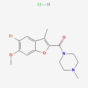 Piperazine, 1-((5-bromo-6-methoxy-3-methylbenzofuran-2-yl)carbonyl)-4-methyl-, hydrochloride