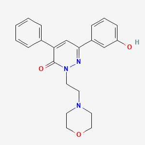 molecular formula C22H23N3O3 B12905745 3(2H)-Pyridazinone, 6-(m-hydroxyphenyl)-2-(2-morpholinoethyl)-4-phenyl- CAS No. 23419-45-6