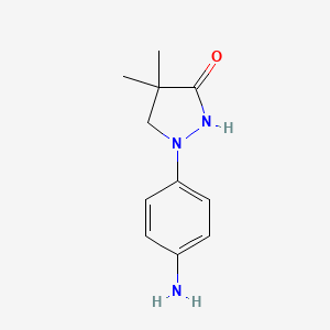 molecular formula C11H15N3O B12905764 1-(4-Aminophenyl)-4,4-dimethylpyrazolidin-3-one CAS No. 197863-32-4