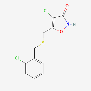 4-Chloro-5-({[(2-chlorophenyl)methyl]sulfanyl}methyl)-1,2-oxazol-3(2H)-one