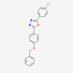 molecular formula C21H15ClN2O2 B12905787 2-(4-(Benzyloxy)phenyl)-5-(4-chlorophenyl)-1,3,4-oxadiazole CAS No. 923029-38-3