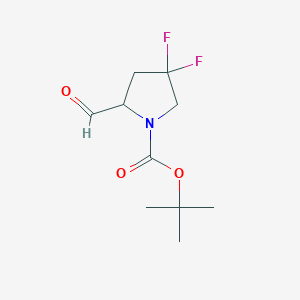 molecular formula C10H15F2NO3 B1290579 Tert-butyl 4,4-difluoro-2-formylpyrrolidine-1-carboxylate CAS No. 317357-15-6