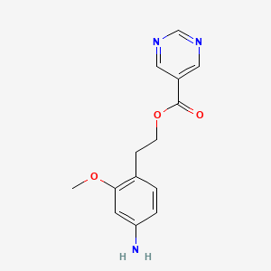 4-Amino-2-methoxyphenethyl pyrimidine-5-carboxylate