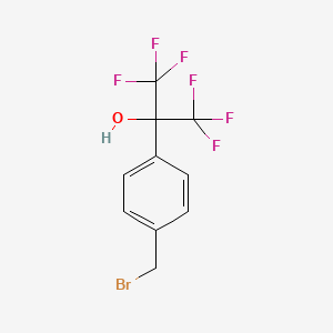 molecular formula C10H7BrF6O B1290591 2-(4-(Bromomethyl)phenyl)-1,1,1,3,3,3-hexafluoropropan-2-ol CAS No. 202134-57-4