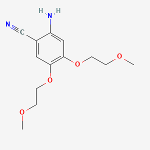 molecular formula C13H18N2O4 B1290603 2-Amino-4,5-bis(2-methoxyethoxy)benzonitrile CAS No. 950596-58-4